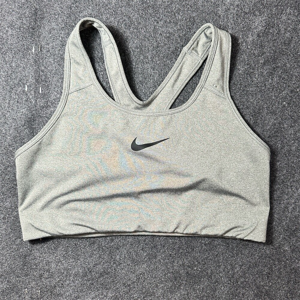 Nike Dri-FIT Swoosh Sports Bra Womens XL Gray Heather Medium Support